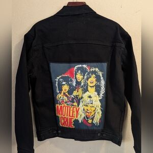 Levi's Classic Black Denim Jacket Motley Crue Women's Size Medium